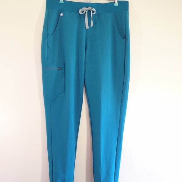 FIGS Zamora Jogger Scrub Pants Teal Color Cargo Pockets Women's Medium-Tall - Picture 1 of 9